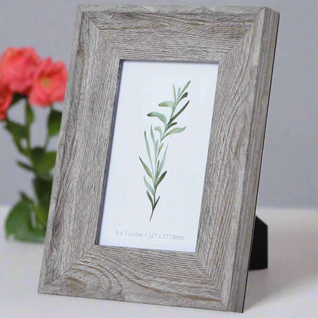 Shades 4 Seasons Rustic Photo Frame - 5x7 Inch Display GREY WOOD Shades 4 Seasons