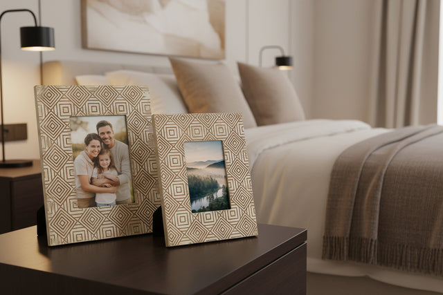 Orsina Photo Frame Set with Geometric Patterns for Stylish Home Decor
