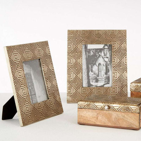 Set of elegant Orsina photo frames with geometric design for stylish home decor