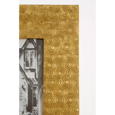Orsina Gold Photo Frame with a Unique Textured Circular Design for Stylish Display