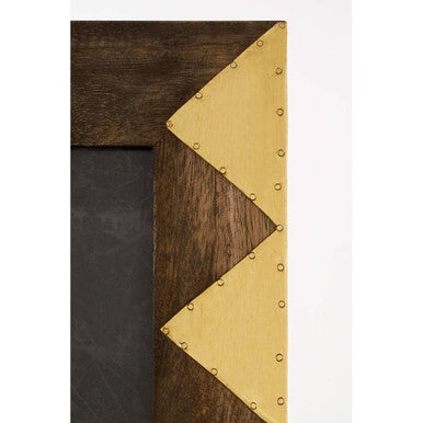 Orsina Photo Frame with Unique Gold Accents and Rustic Wooden Finish