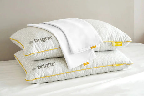 Brightr Sleep adjustable hypo-allergenic pillow with soft white pillowcase for ultimate comfort