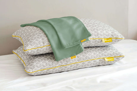 Brightr Sleep Memory Foam Pillowcase Bundle with Adjustable Hypo-Allergenic Pillows for Comfort