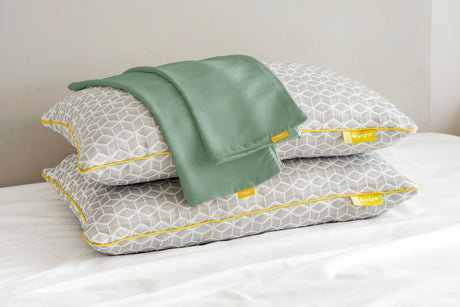 Brightr Sleep Memory Foam Pillowcase Bundle with Adjustable Hypo-Allergenic Pillows for Comfort