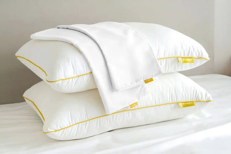 Brightr Sleep adjustable neck pain pillows with a soft white Pillowcase Bundle for comfort and support