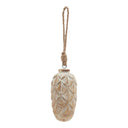Antique White Wash Pine Cone Bauble BROWN WOOD Shades 4 Seasons