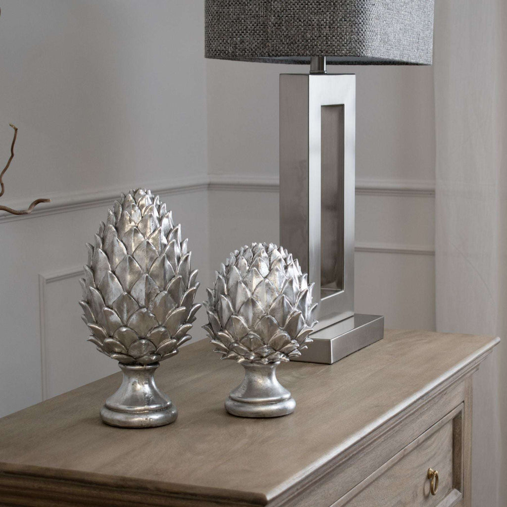 Shades 4 Seasons Silver Pinecone Finial Ornament Shades 4 Seasons