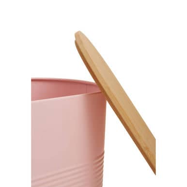 Orsina Stylish Pink Bread Bin with Wooden Lid Orsina