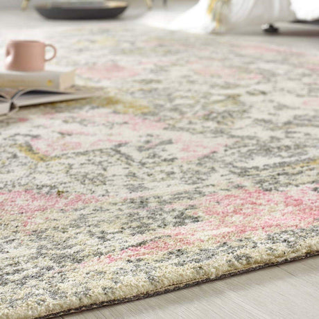 Soft Pink Rug with Abstract Design and Plush Texture for Stylish Home Decor