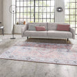 Elegant Pink Rug with intricate patterns, enhancing a modern living room setting
