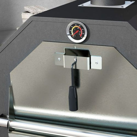 Outsunny Outdoor Pizza Oven Charcoal Grill with Rain Cover, Shelf and Wheels Outsunny