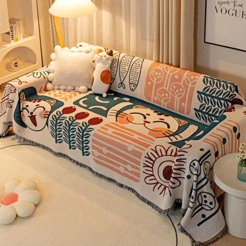 Blanekets Boho Plaid Blanket - Versatile Summer Throw for Home & Picnic N/A