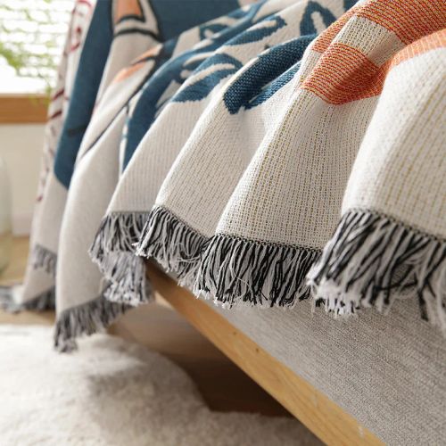 Blanekets Boho Plaid Blanket - Versatile Summer Throw for Home & Picnic N/A