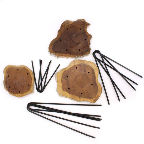 Set of 3 Albasia Wood Plant Stands - Turtles AW Dropship UK