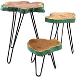 Set of 3 Gamal Wood Plant Stands - Greenwash AW Dropship UK