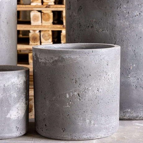 Stylish grey concrete planter from Jobu Home suitable for indoor and outdoor plants