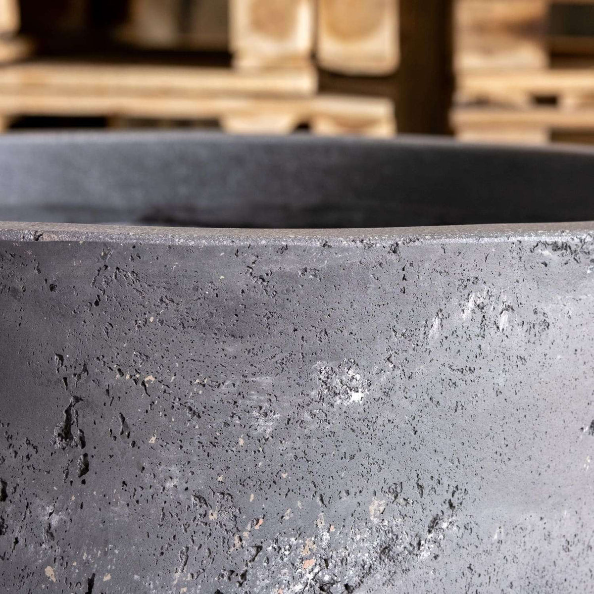 Jobu Home textured black planter with a natural look for indoor and outdoor plants