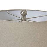 White Ceramic Pot Lamp With Linen Shade Shades 4 Seasons