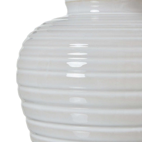 White Ceramic Pot Lamp With Linen Shade Shades 4 Seasons