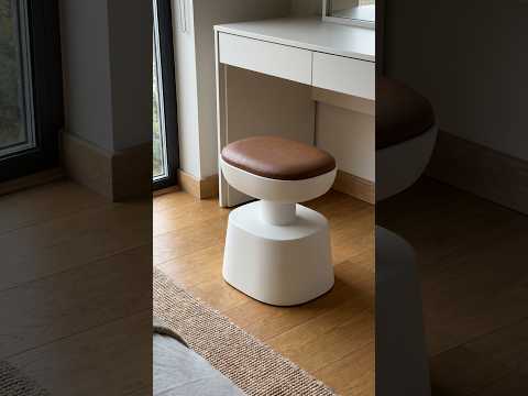 LeisureMod Modern Boyd Dressing Table Stool, Leather