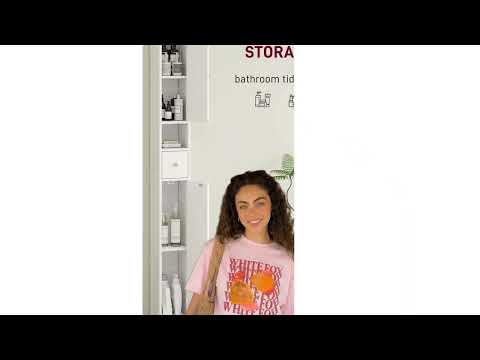 HOMCOM 185 cm Tall Bathroom Cabinet with Arched Doors - White