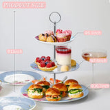 Elegant three-tier cake stand featuring assorted pastries, desserts, and snacks for stylish gatherings