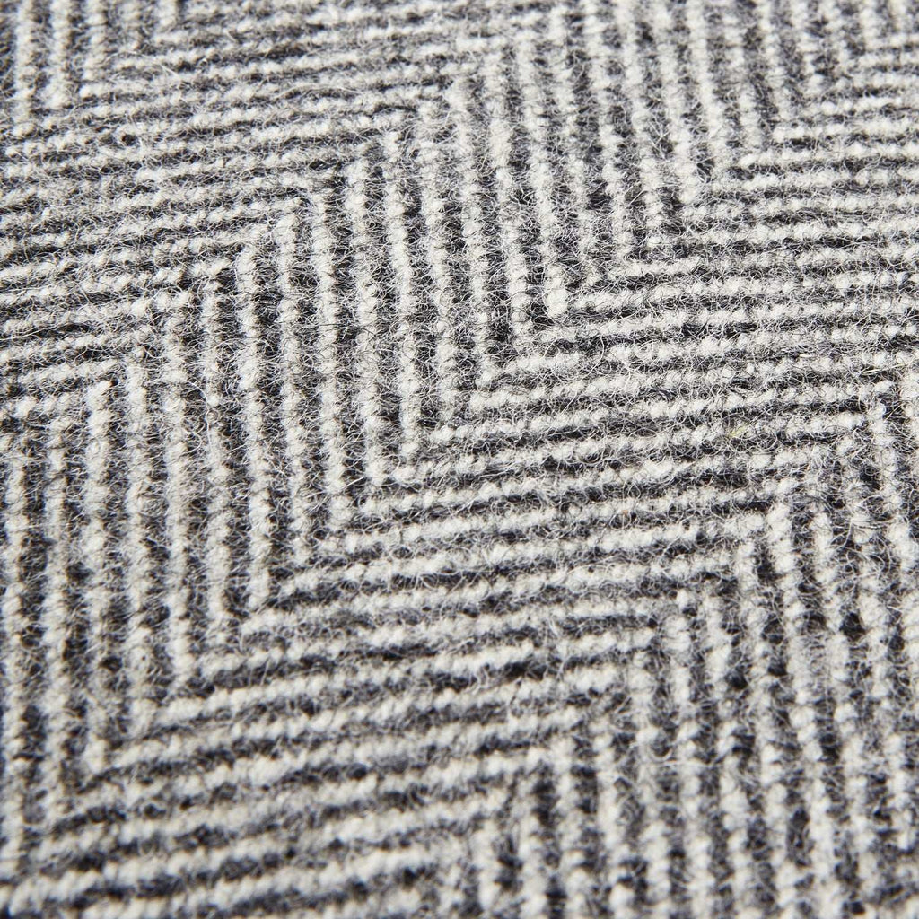 Grey Herringbone Pure Wool Cushion With Piped Edge Shades 4 Seasons