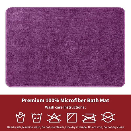 Vinsani Plush Purple Bath Mat for Soft Comfort Vinsani