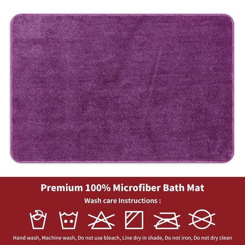 Vinsani Plush Purple Bath Mat for Soft Comfort Vinsani