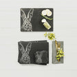 Selbrae House Slate Placemat and Coaster Set with Engraved Rabbit Design for Dining Decor