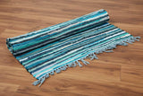 Large Rag Rug - 150x90cm - premium quality - Aqua Blues AW Dropship UK