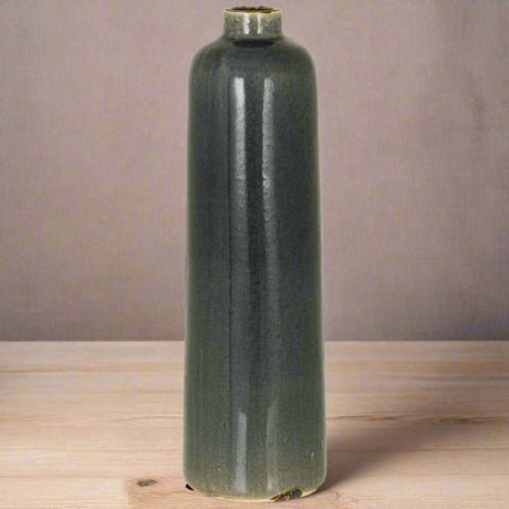 Shades 4 Seasons Raine Vase - Elegant Green Ceramic Ornament GREY CERAMIC Shades 4 Seasons