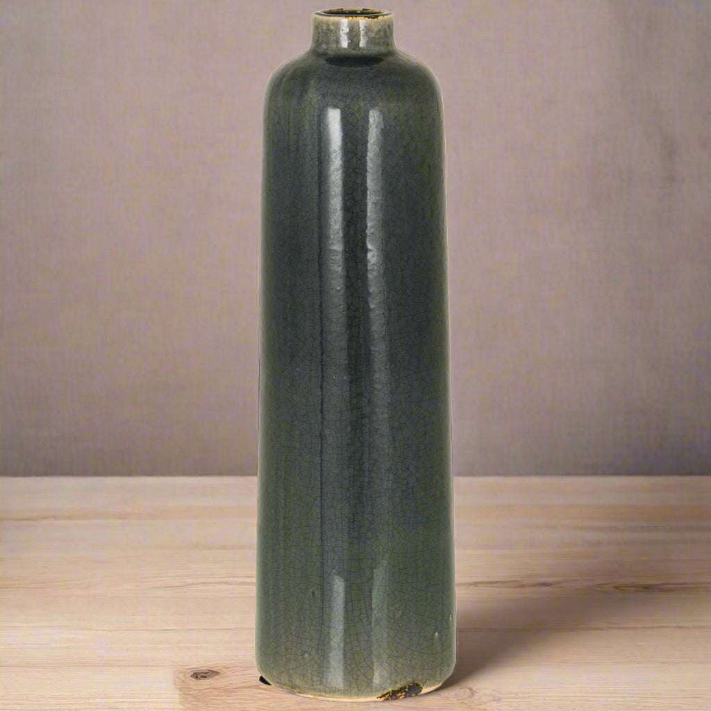 Shades 4 Seasons Raine Vase - Elegant Green Ceramic Ornament GREY CERAMIC Shades 4 Seasons