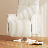 Wise Galleria Recliner Armchair in White Leather with Comfortable Padding and Swivel Base