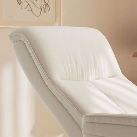 Stylish Recliner Armchair in Soft White Fabric for Relaxation and Comfort