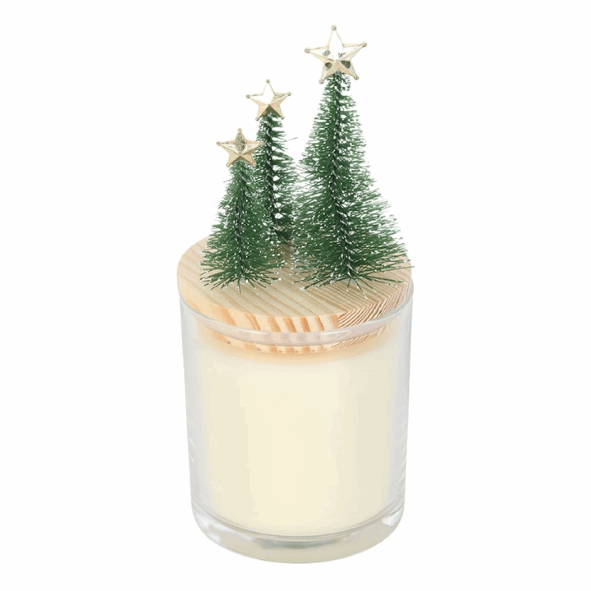 Merry and Bright Bauble Cinnamon & Spice Glass Candle with Tree N/A