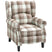 Wise Galleria Reclining Armchair in plaid fabric with plush padding for comfort and style