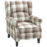 Wise Galleria Reclining Armchair in plaid fabric with plush padding for comfort and style