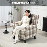 Wise Galleria Reclining Armchair in plaid design, perfect for comfortable relaxation with headphones on