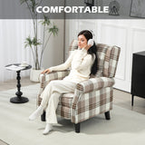 Wise Galleria Reclining Armchair in plaid design, perfect for comfortable relaxation with headphones on