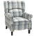 Wise Galleria Reclining Armchair in Blue and Grey Plaid Fabric for Comfortable Living Room Seating