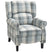 Wise Galleria Reclining Armchair in Blue and Grey Plaid Fabric for Comfortable Living Room Seating