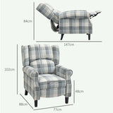 Wise Galleria Reclining Armchair in plaid fabric, providing comfort and support for relaxation