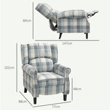 Wise Galleria Reclining Armchair in plaid fabric, providing comfort and support for relaxation