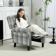 Wise Galleria Reclining Armchair in plaid pattern, perfect for relaxation and comfort while using a laptop
