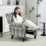 Wise Galleria Reclining Armchair in plaid pattern, perfect for relaxation and comfort while using a laptop