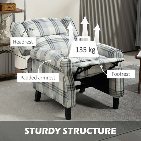 Wise Galleria Reclining Armchair with sturdy structure, padded armrest, and adjustable footrest support
