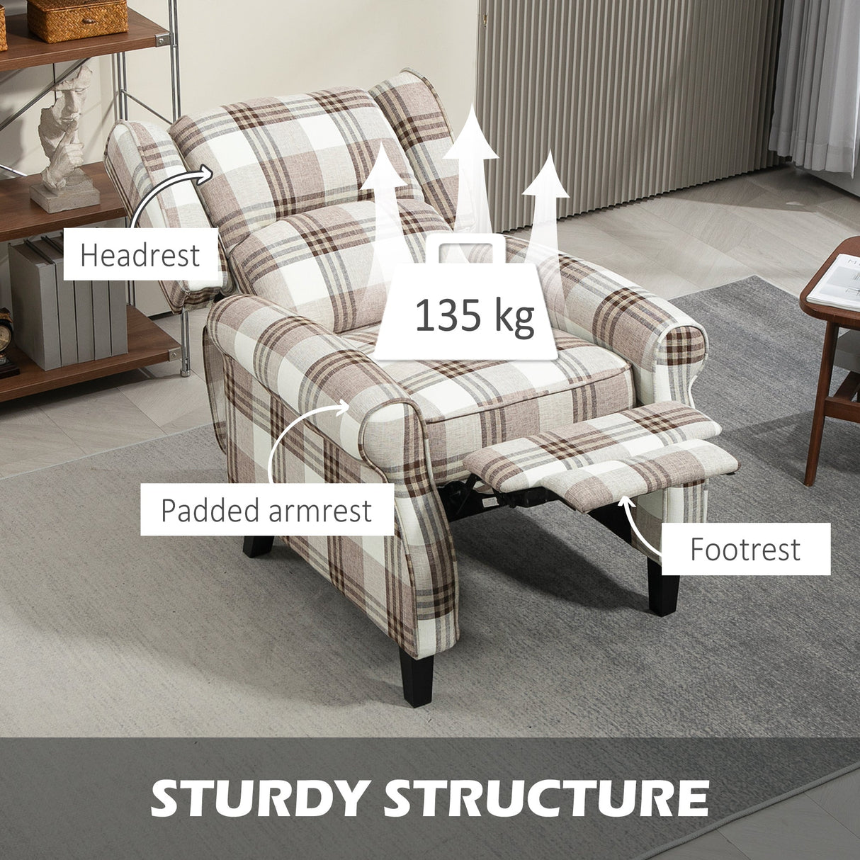 Wise Galleria Reclining Armchair with padded armrests and adjustable headrest for maximum comfort