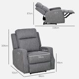 Wise Galleria Grey Reclining Chair with Comfort Features and Adjustable Positioning