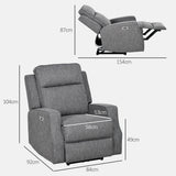 Wise Galleria Grey Reclining Chair with Comfort Features and Adjustable Positioning